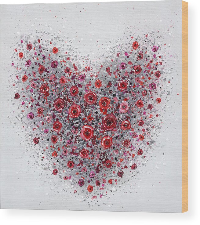 Heart Wood Print featuring the painting Sweet Hearted by Amanda Dagg