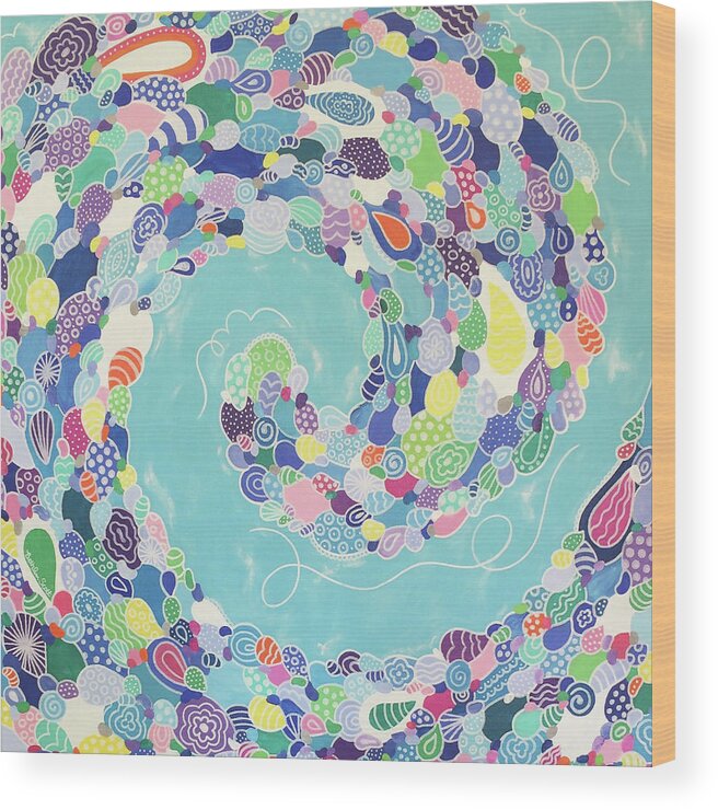 Pattern Art Wood Print featuring the painting Swirling Medley by Beth Ann Scott