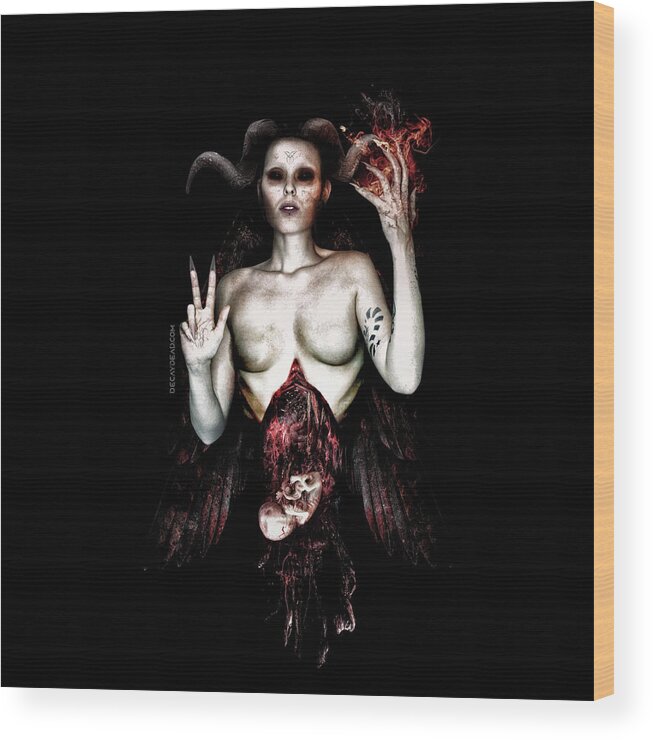 Dark Art Wood Print featuring the digital art The Birth of the Chosen One by Argus Dorian