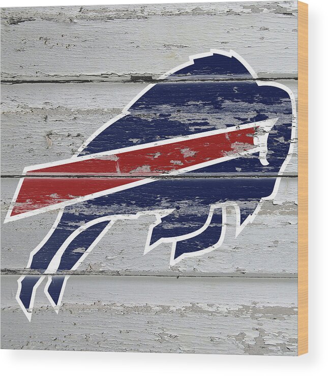The Buffalo Bills Wood Print featuring the mixed media The Buffalo Bills by Brian Reaves