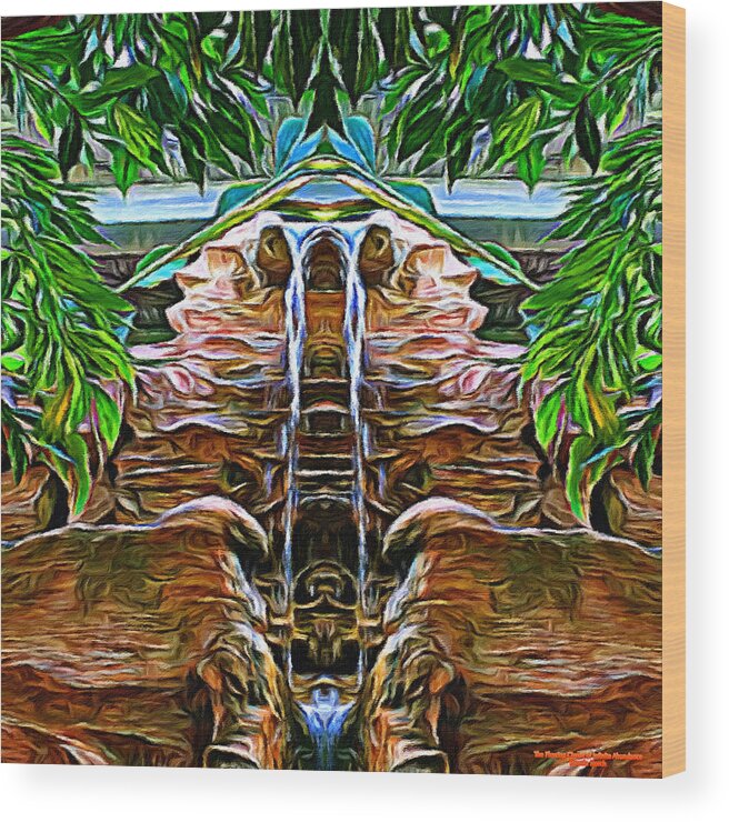 Pamela Storch Wood Print featuring the digital art The Flowing Circuit of Infinite Abundance by Pamela Storch