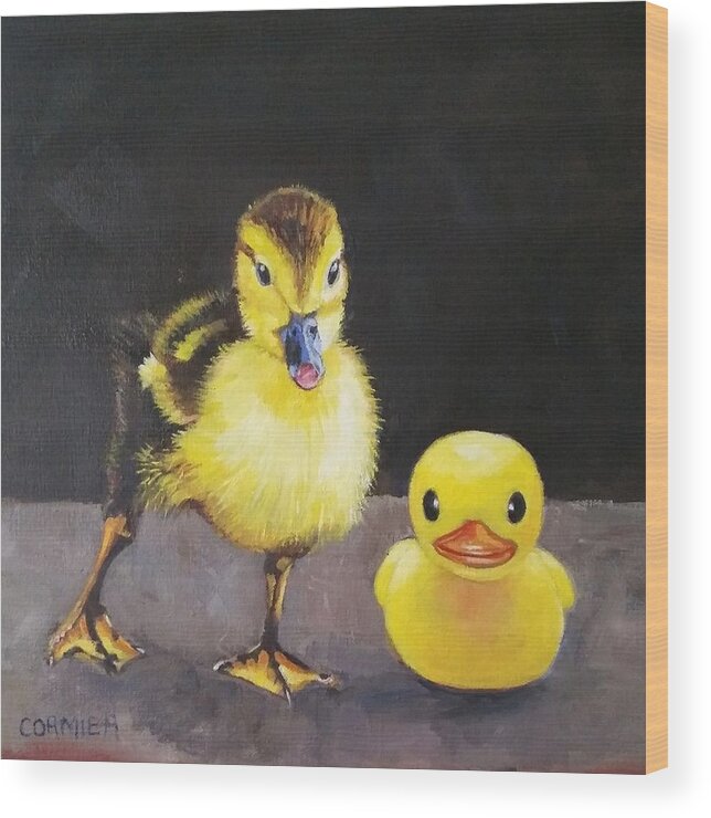Duck Wood Print featuring the painting The Imposter by Jean Cormier