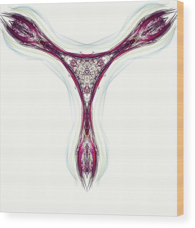 The Kosmic Yoni Of Kreation Is An Ancient Sacred Symbol Of Fertility And Rebirth Originating From India. It Represents The Balance Of Both Feminine (shakti) And Masculine (shiva) Energies Wood Print featuring the digital art The Kosmic Yoni by Michael Canteen