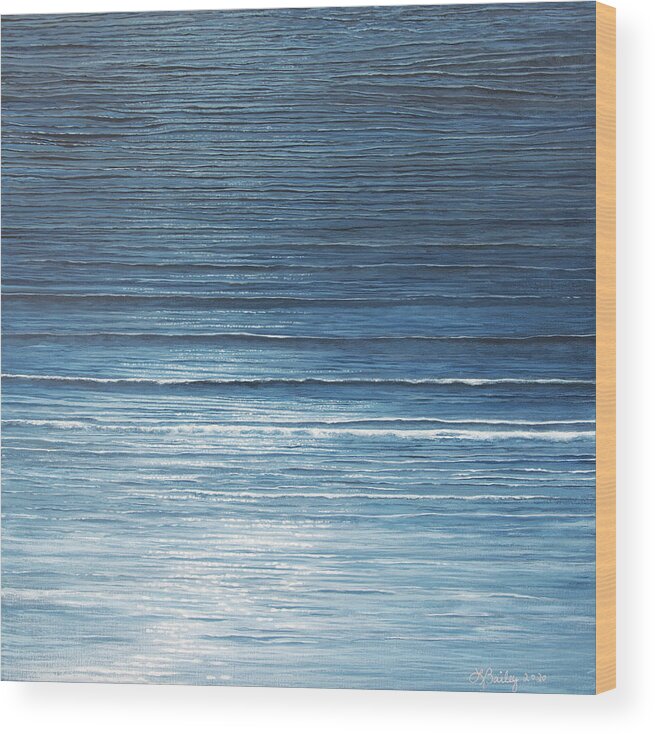 Water Wood Print featuring the painting The Sea Is His by Linda Bailey