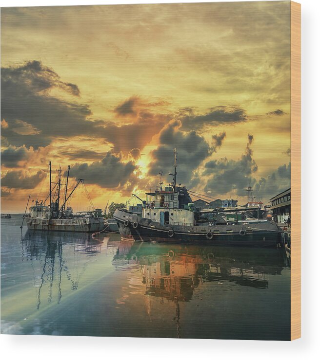 Cienfuegos Wood Print featuring the photograph The seaport of Cienfuegos by Micah Offman