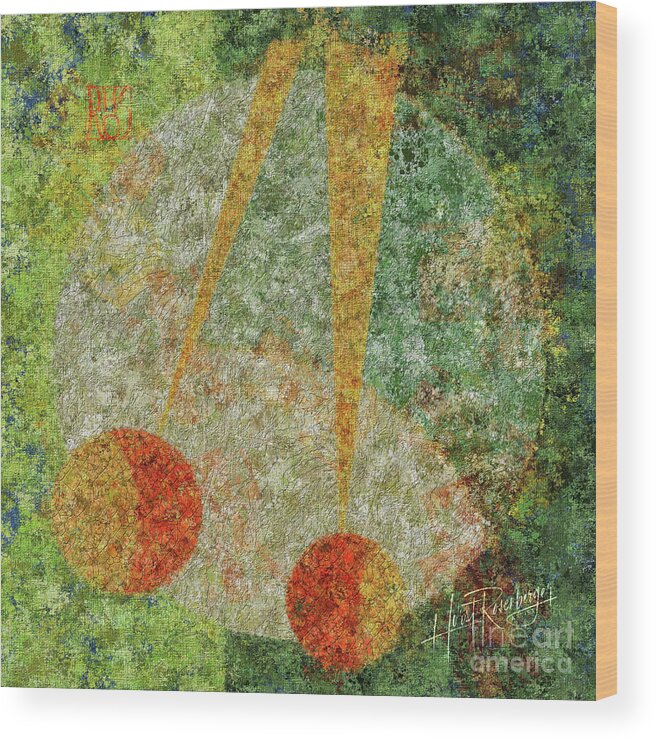 Abstract Wood Print featuring the painting Thoughts Whisper Quietly by Horst Rosenberger