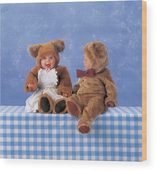 Color Wood Print featuring the photograph Tiny Teddy Bears by Anne Geddes