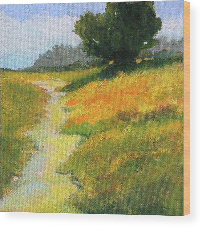 Beach Trail Wood Print featuring the painting Trail to the Beach by Nancy Merkle