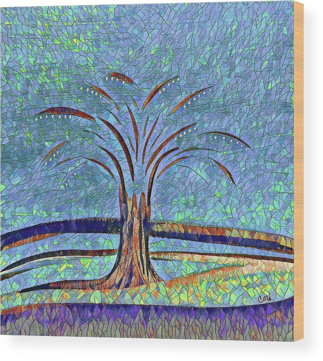 Tree Wood Print featuring the painting Tree 819 by Corinne Carroll