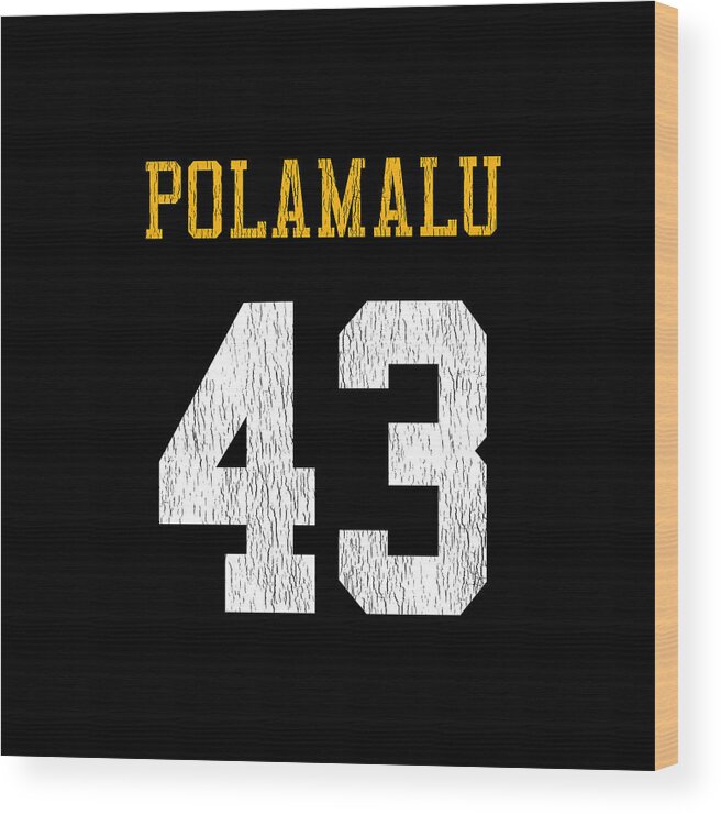 Football Wood Print featuring the digital art Troy Polamalu Artwork by Positive Images