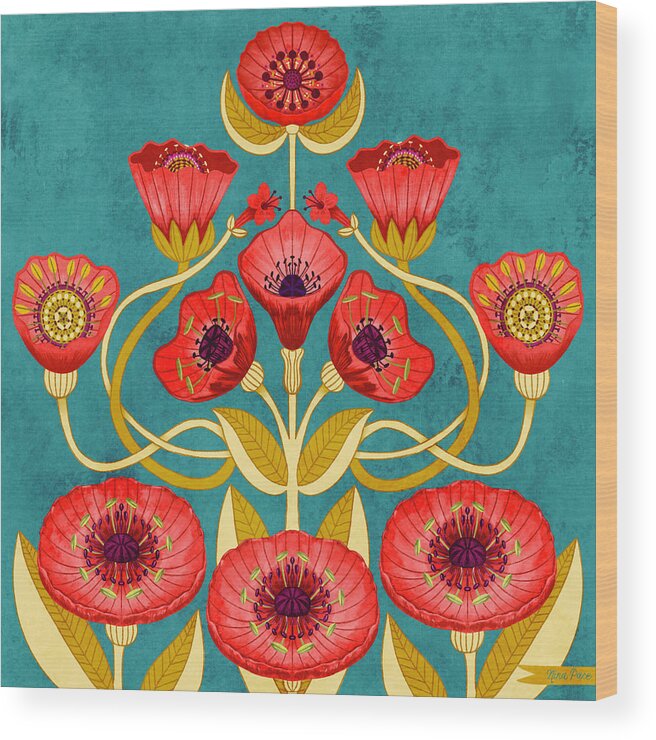Poppy Wood Print featuring the digital art True by Nina Pace