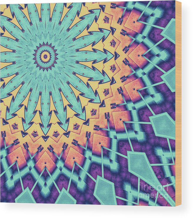 Turquoise Wood Print featuring the digital art Turquoise Abstract by Phil Perkins