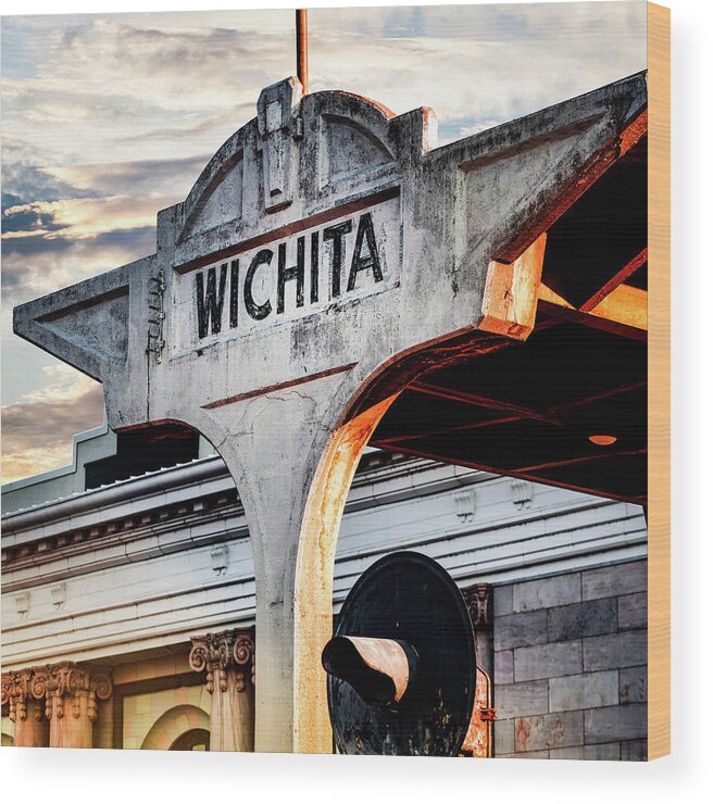 Wichita Kansas Wood Print featuring the photograph Union Station of Wichita Kansas by Gregory Ballos