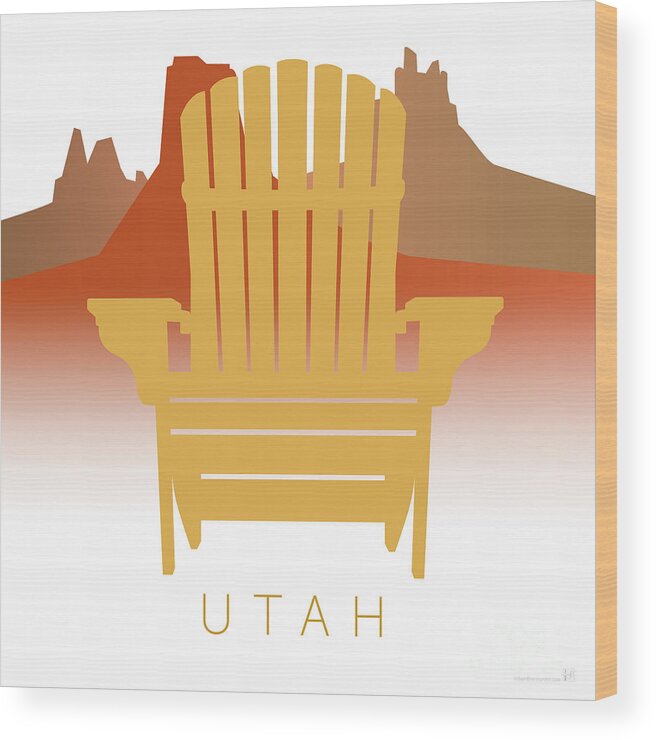 Utah Wood Print featuring the digital art Utah by Sam Brennan