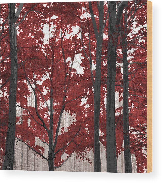 Abstract Nature Wood Print featuring the digital art Vanadinite by Moira Risen