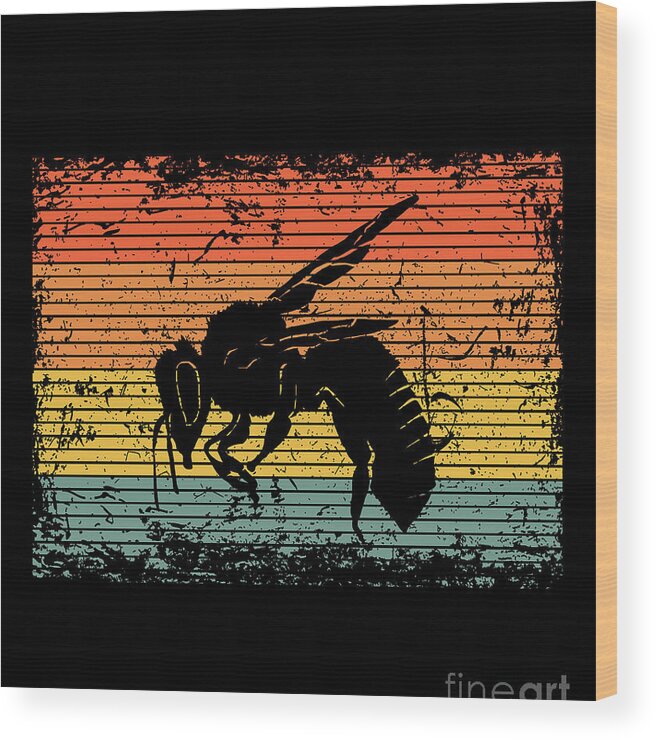 Bee Wood Print featuring the photograph Vintage Bee Wasp Insect Gift by J M