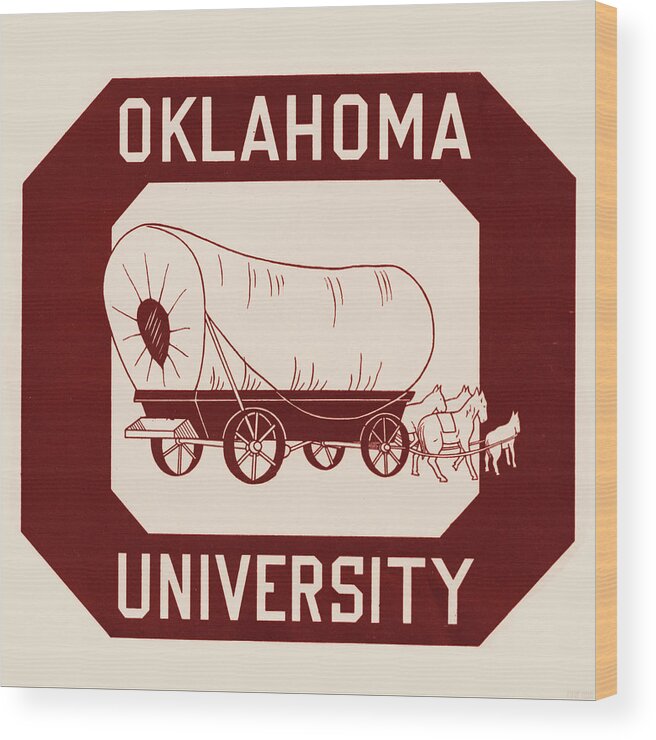 Oklahoma Wood Print featuring the mixed media Vintage Oklahoma Sooners Art by Row One Brand