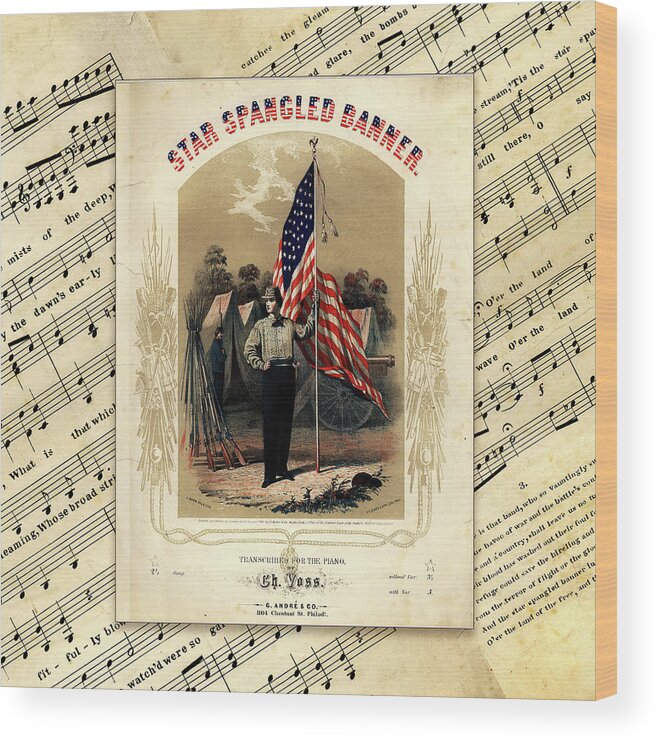 American Flag and Lyrics to Star Spangled Banner Poster for Sale