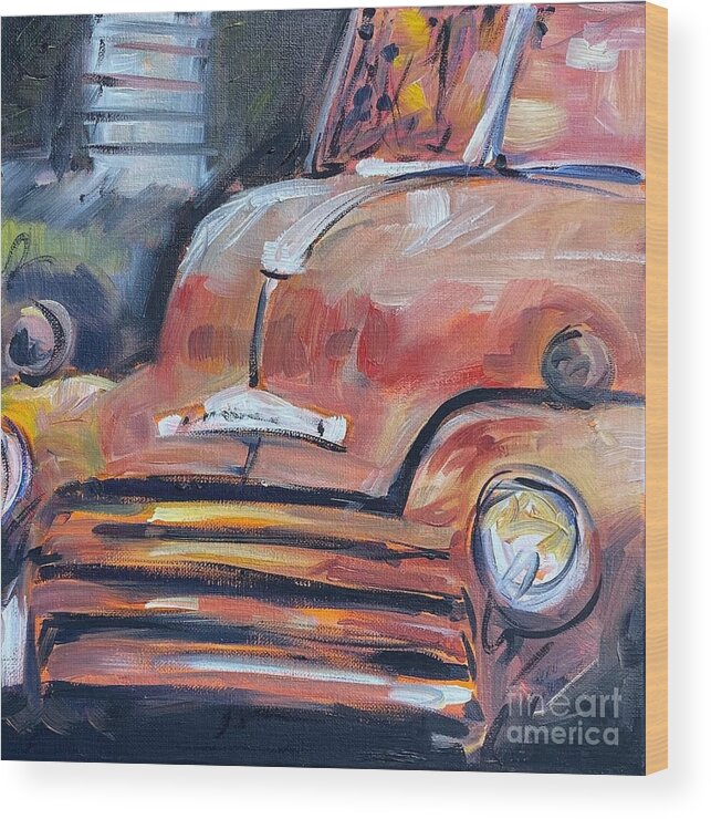 Truck Wood Print featuring the painting Vintage Truck by Alan Metzger