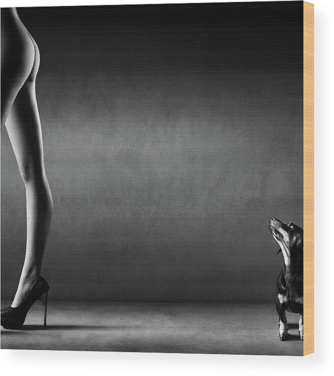 Nude Wood Print featuring the photograph Walking the wild side by Johan Swanepoel