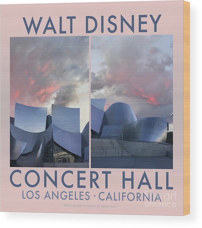 Walt Disney Wood Print featuring the photograph Walt Disney Concert Hall by Brian Watt