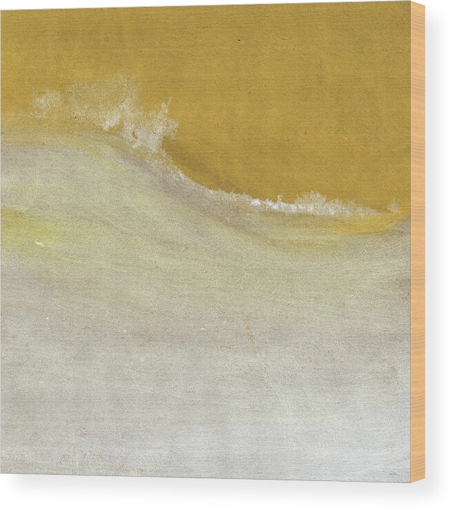 Abstract Wood Print featuring the painting Warm Sun- Art by Linda Woods by Linda Woods