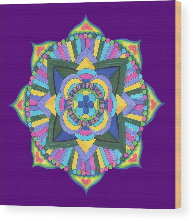 Mandala Wood Print featuring the painting Watercolor Mandala PNG by Irina Sztukowski