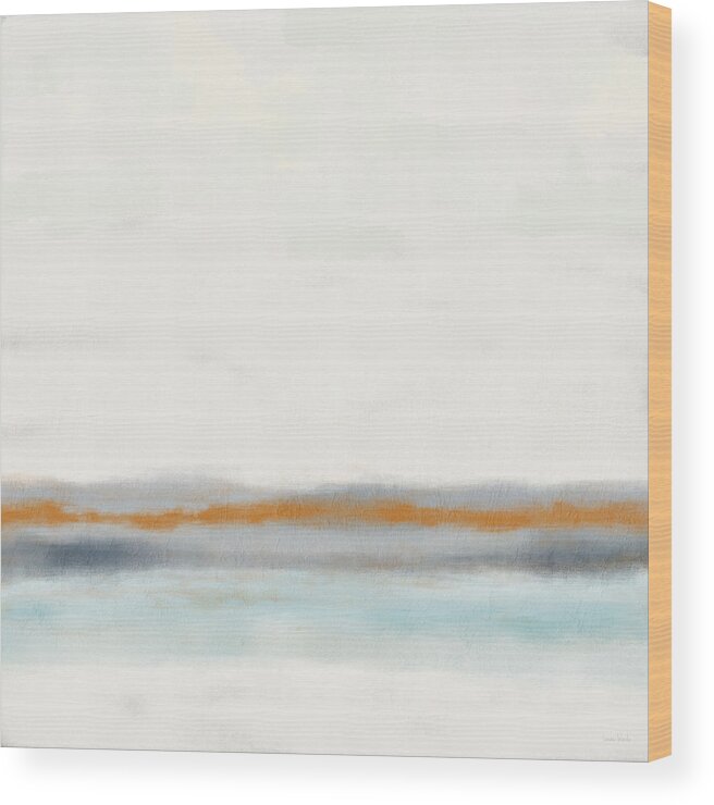 Abstract Wood Print featuring the painting Waterscape Sunset- Art by Linda Woods by Linda Woods