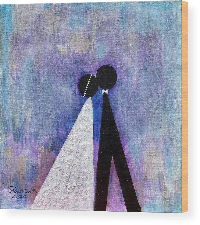 Love Wood Print featuring the painting Wedding Day by D Powell-Smith