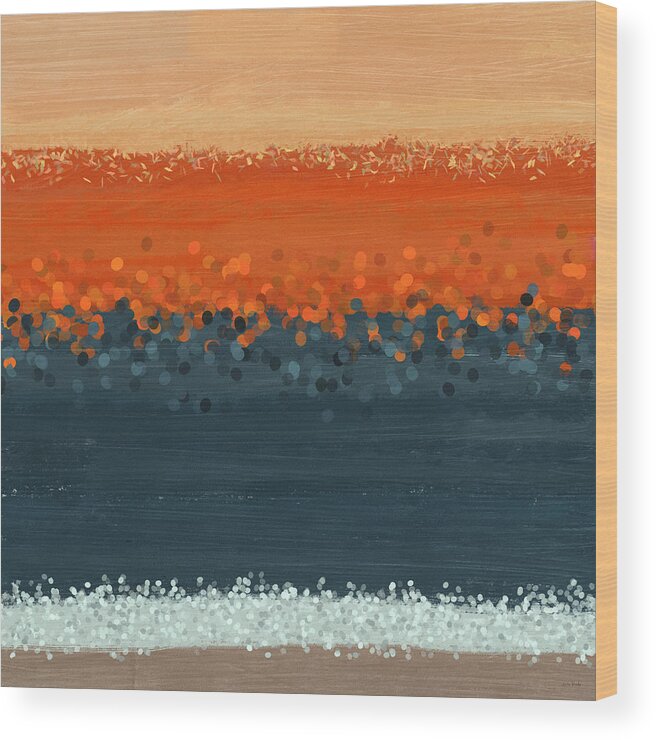 Abstract Wood Print featuring the painting Western Edge 2- Art by Linda Woods by Linda Woods