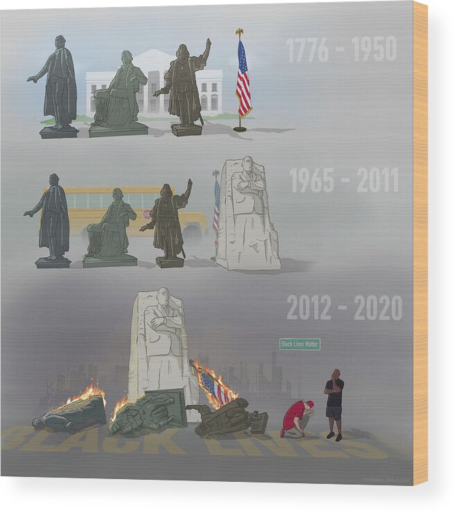 Statues Wood Print featuring the digital art What Will 2030 Look Like by Emerson Design