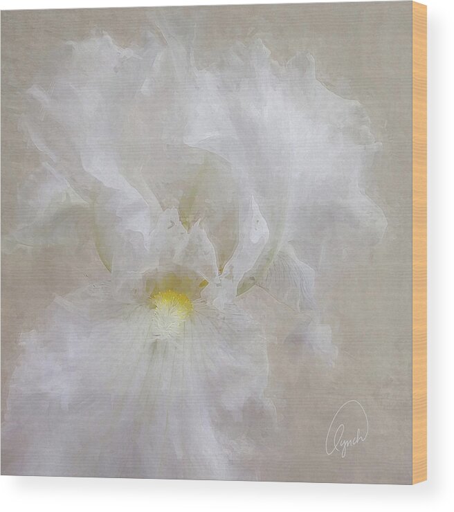 White Wood Print featuring the photograph White Iris IV by Karen Lynch