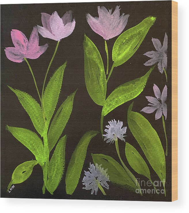 Wild Flowers Wood Print featuring the painting Wild Flowers by Lisa Neuman