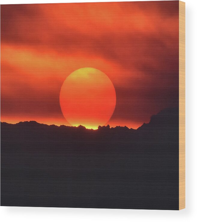 Sun Wood Print featuring the photograph Wildfire Sunset by Ben Foster