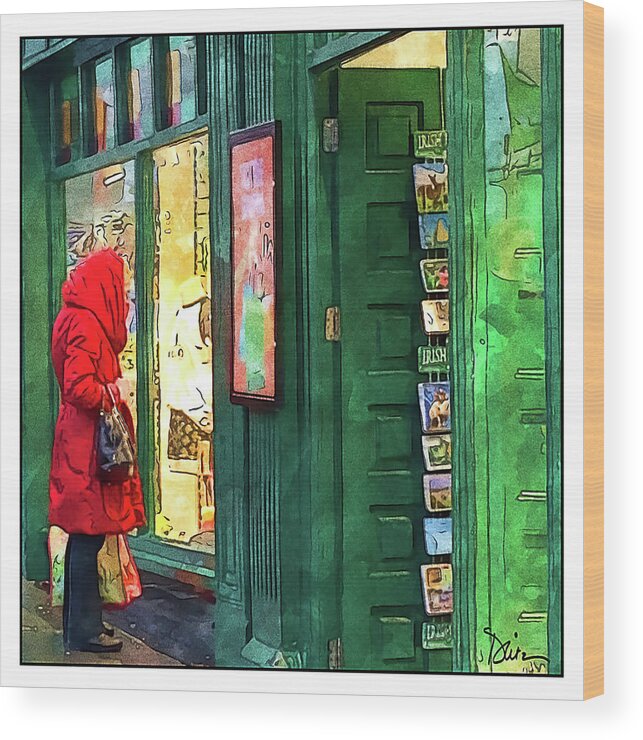 Kilkenny Wood Print featuring the photograph Window Shopping in Kilkenny by Peggy Dietz