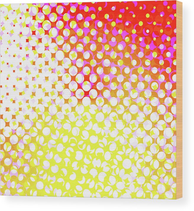 Pink Wood Print featuring the digital art Yellow Pink Pattern by Melinda Firestone-White