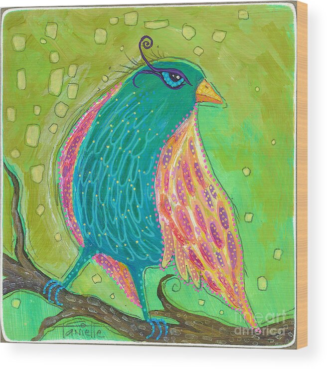 Bird Painting Wood Print featuring the painting You Are My Wings by Tanielle Childers