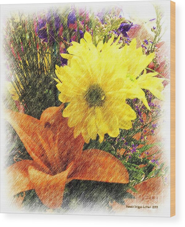 Lily Wood Print featuring the photograph Flowers with Love by Luther Fine Art
