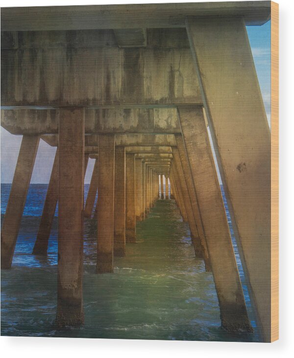 Pier Wood Print featuring the photograph Sunrise Under The Pier by Arlene Carmel