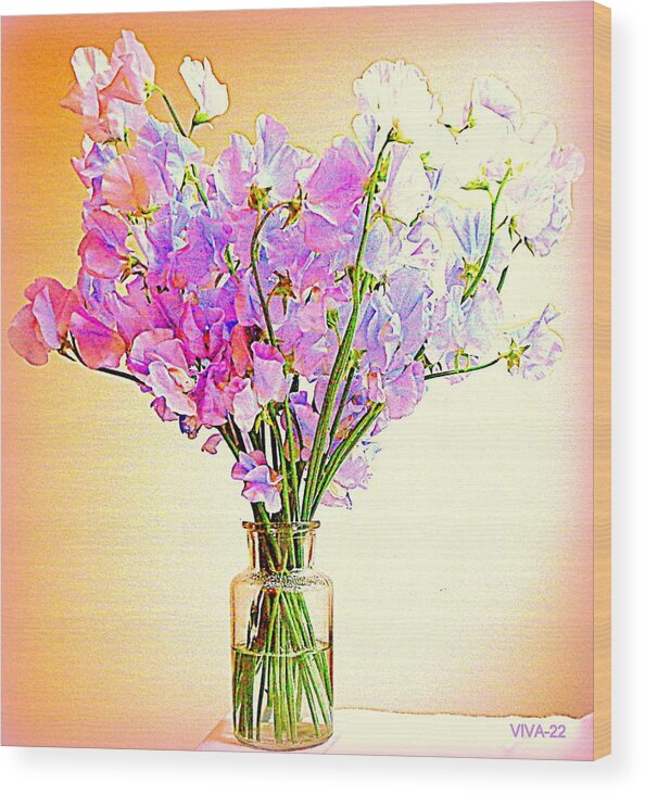 Sweet Peas Wood Print featuring the photograph My Sweet Peas by VIVA Anderson