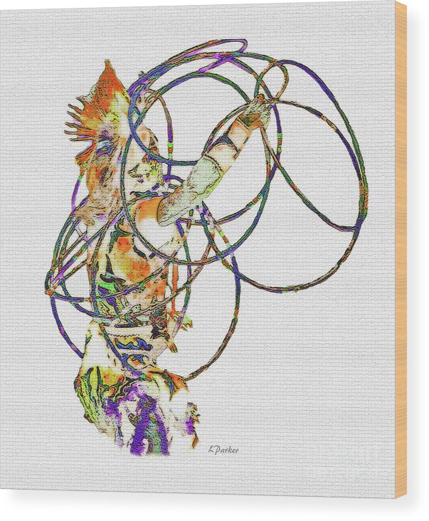 Native American Indians Wood Print featuring the photograph PowWow Hoop Dancer by Linda Parker