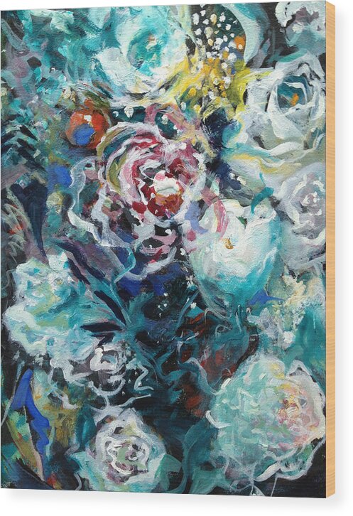 Roses Wood Print featuring the painting Bouquet by Melanie Lewis