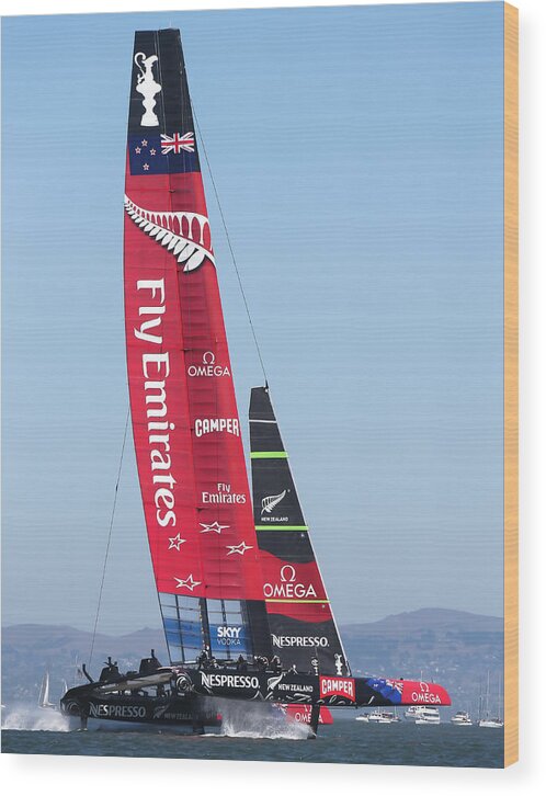 America's Cup Wood Print featuring the photograph America's Cup Emirates Team New Zealand by Steven Lapkin