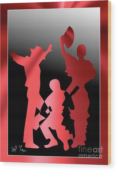 Flamenco Wood Print featuring the digital art Flamenco Dancers by Leo Symon