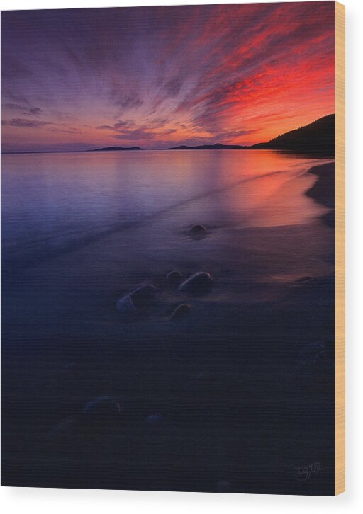 Lake Superior Wood Print featuring the photograph Summer Sunset    by Doug Gibbons