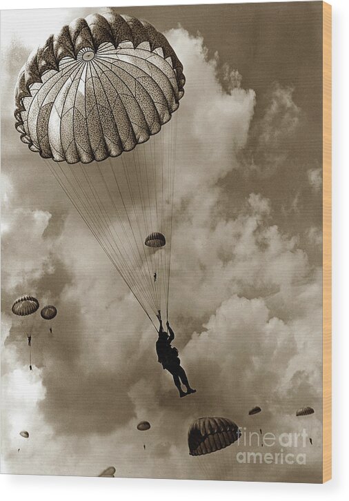 82nd Airborne Wood Print featuring the photograph The 82nd Airborne Hits The Silk Fort Ord 1953 by Monterey County Historical Society