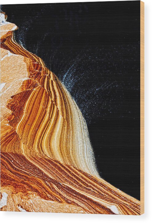 Abstract Wood Print featuring the photograph The Wave by Louis Dallara