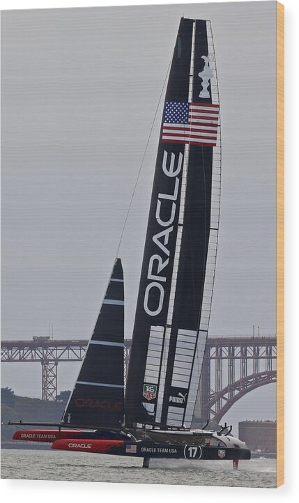 Final Wood Print featuring the photograph America's Cup San Francisco #23 by Steven Lapkin