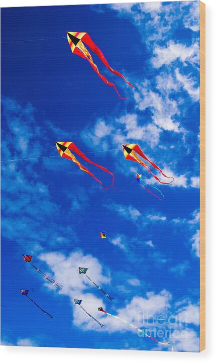 Kites Wood Print featuring the photograph Long Beach Kite Festival by Susan Parish