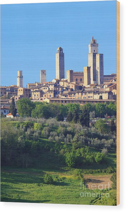 2010 Wood Print featuring the photograph San Gimignano Tuscany Italy by Matteo Colombo